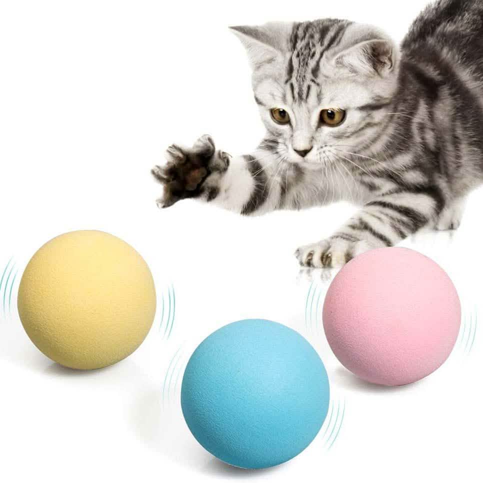 3-Pack: Realistic Chirping Balls Cat Toys