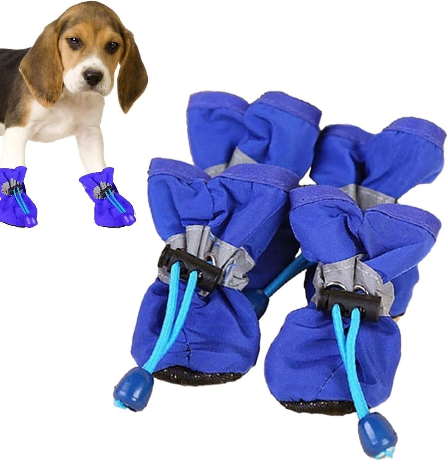 4-Pieces: Water-Resistant Dog Bootie Shoes