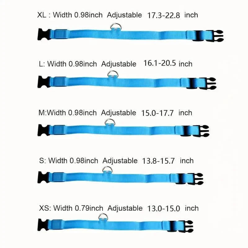 LED Dog Collars Light Adjustable Flashing Luminous Collar Night Anti-Lost