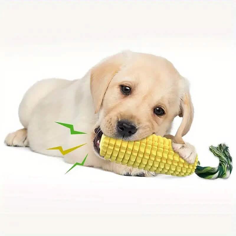 Puppy Dog Teeth Chew Squeaky Interactive Corn Toy
